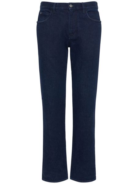 Pantalones rectos de algodón Loro Piana azul