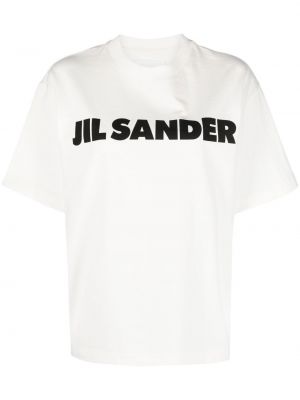 Tričko s potlačou Jil Sander biela