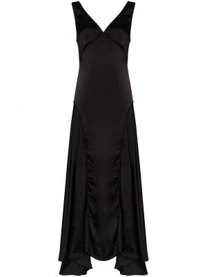 Vestido de noche drapeado Jil Sander negro