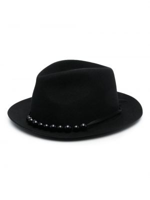 Вълнена шапка с периферия Borsalino черно