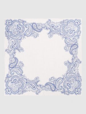 Белый двусторонний шелковый платок Brunello Cucinelli