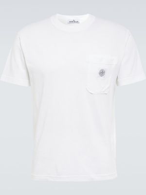 Jersey bomull t-shirt Stone Island vit