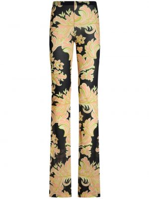 Pantaloni cu model floral cu imagine Etro negru