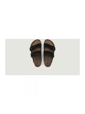 Sandalias de ante de cuero Birkenstock negro