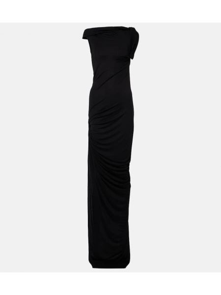 Μάξι φόρεμα ντραπέ Rick Owens μαύρο