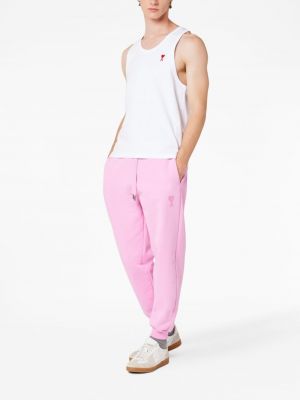 Sporthose mit stickerei aus baumwoll Ami Paris pink
