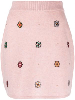 Φλοράλ βαμβακερή φούστα κασμίρ Barrie ροζ