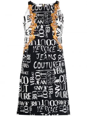 Džínové šaty bez rukávů s potiskem Versace Jeans Couture