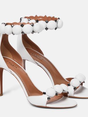 Kožené sandále Alaã¯a biela