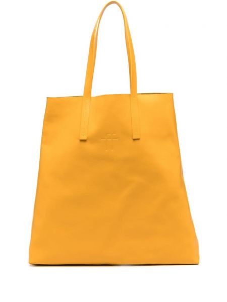 Læder shopping bag Forte_forte gul