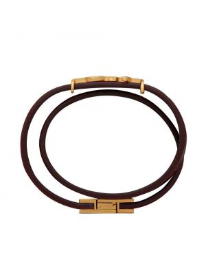 Bracelet en cuir à motif serpent Saint Laurent rouge