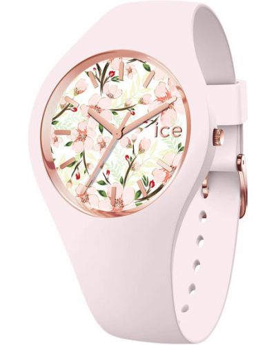 Ceas cu model floral Ice-watch roz