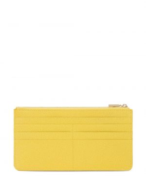 Kožená peněženka Dolce & Gabbana žlutá