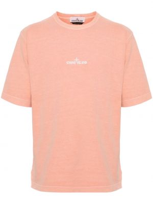 Тениска с принт Stone Island оранжево