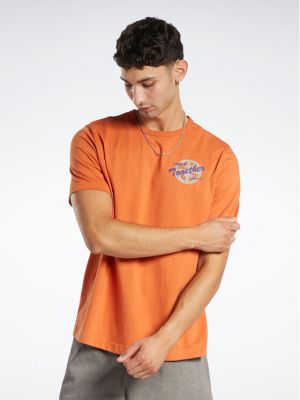 Laza szabású póló Reebok narancsszínű
