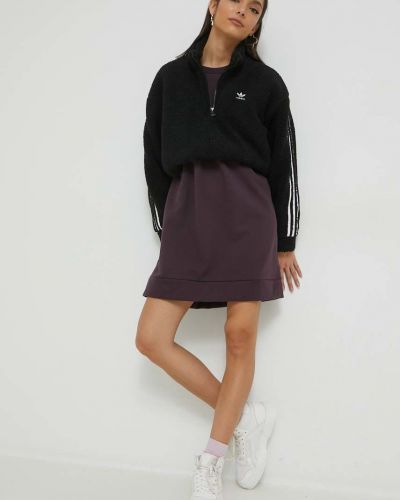 Sukienka midi oversize Adidas Originals fioletowa