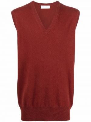 Jersey sin mangas de cachemir de tela jersey Extreme Cashmere rojo