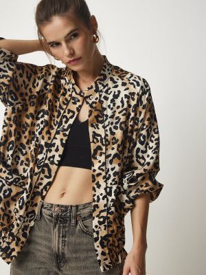 Bomber jakna s leopard uzorkom Happiness İstanbul smeđa
