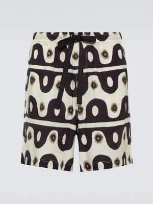 Seiden shorts aus baumwoll mit print Commas braun