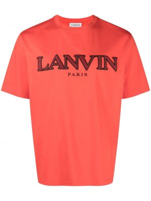Памучна тениска Lanvin червено