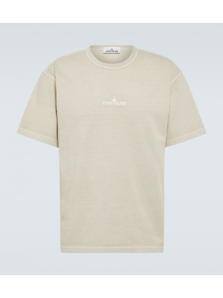 Jersey bomull t-skjorte Stone Island beige