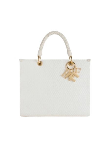 Shopper handtasche mit taschen Elisabetta Franchi beige