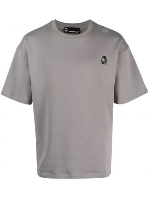 T-shirt di cotone con scollo tondo Styland grigio