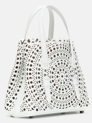 Kožená nákupná taška Alaã¯a biela