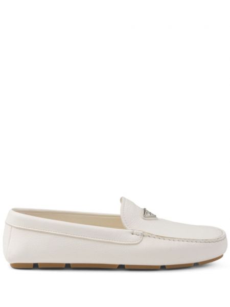 Δερμάτινα loafers Prada λευκό