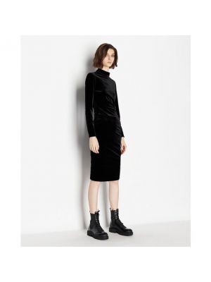 Vestido de terciopelo‏‏‎ manga larga Armani Exchange negro