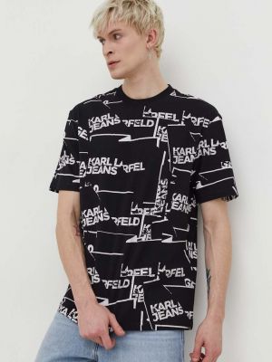 Pamut póló Karl Lagerfeld Jeans fekete