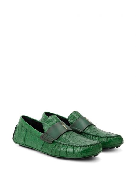 Loafers en cuir Ferragamo vert