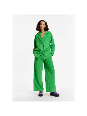 Proste spodnie Essentiel Antwerp zielone