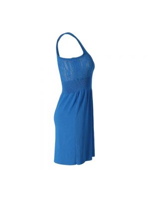 Jedwabna sukienka Balenciaga Vintage niebieska