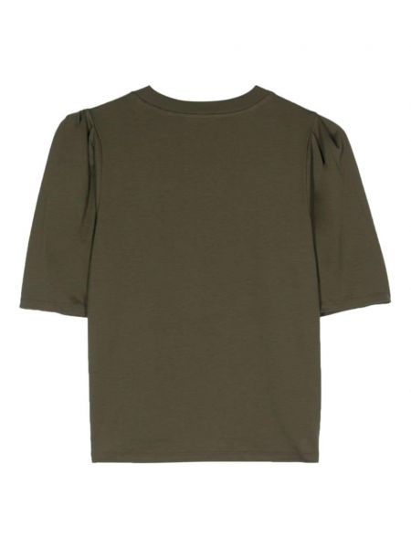 T-shirt aus baumwoll mit plisseefalten Frame grün