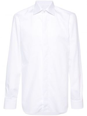 Καρό βαμβακερό πουκάμισο Barba λευκό