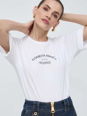 Pamučna majica Elisabetta Franchi bijela