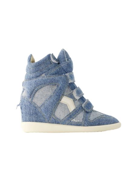 Sneakersy bawełniane Isabel Marant niebieskie