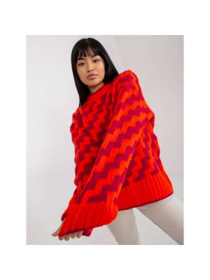 Sweter klasyczne ze stójką Fashionhunters - czerwony