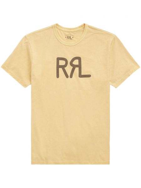Памучна тениска с принт Ralph Lauren Rrl жълто