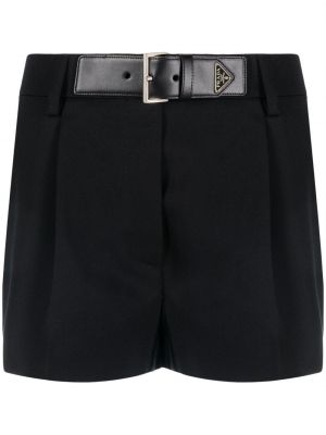 Plissert shorts Prada svart