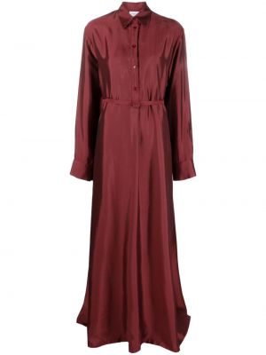 Μεταξωτή φόρεμα σε στυλ πουκάμισο Christian Wijnants κόκκινο