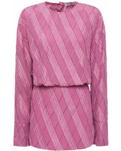 Žakárové mini šaty The Attico růžové