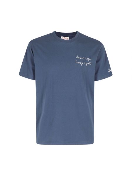 Koszulka bawełniana relaxed fit Mc2 Saint Barth niebieska