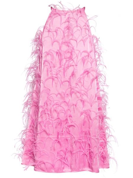 Rochie de cocktail cu pene Lapointe roz