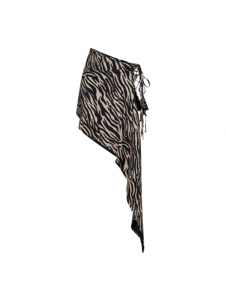Asymmetrischer minirock mit print mit zebra-muster The Attico schwarz