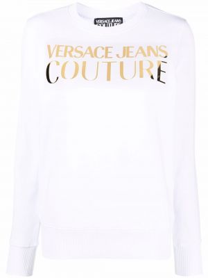 Mikina s okrúhlym výstrihom Versace Jeans Couture biela