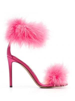 Sandály z peří Alexandre Vauthier růžové