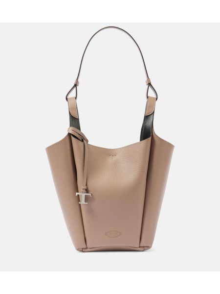 Lær mini bag Tod's beige