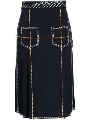 Midi sukně s vysokým pasem Moschino modré